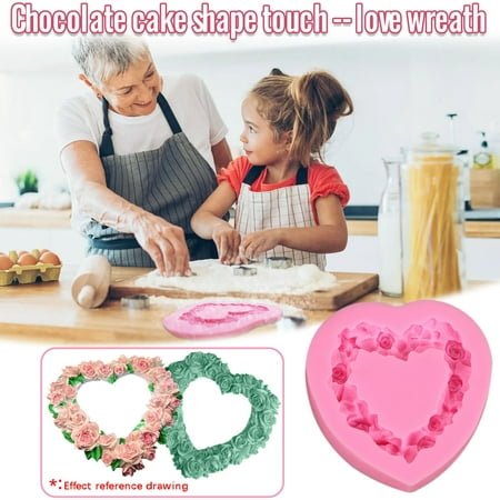 

Cake Stand Cake Fondant Chocolate Silicone Love Valentine S Mold Wreath Day Cake Mould