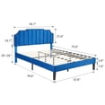 thumbnail image 5 of VECELO Full Upholstered Platform Bed Frame, Height Adjustable Nailhead Trim Headboard, Easy Assembly/No Box Spring Required, Dark Blue, 5 of 9