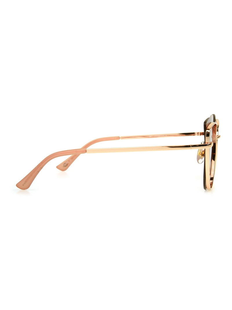 Sofia Vergara Women's Cat Eye Rose Gold Sunglasses with UV