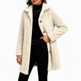 thumbnail image 5 of Yijfswar Cardigan for Women Hooded Long Fleece Jacket Button Down Outerwear, 5 of 5