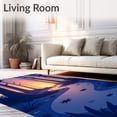 thumbnail image 2 of ODIKA 4'x6' Machine Washable Non-Slip Area Rug, Serene Woodland Sanctuary Beneath Radiant Dusk Canopy High Traffic Rug, Blue, 513962, 2 of 7