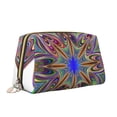 thumbnail image 2 of Large Clutch Leather Makeup Bag, Psychedelic Abstract Geometric Travel Toiletries Bag, Ladies Cosmetic Storage Bag, 2 of 8