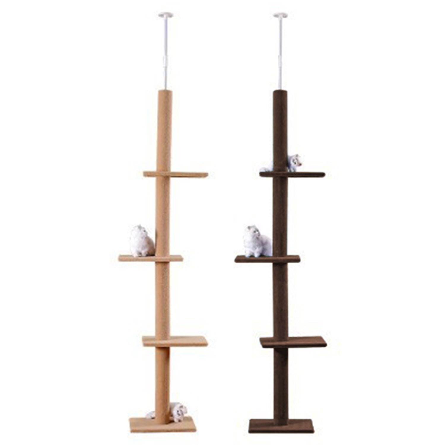 Pefilos Three Tier Cat Tower for Indoor Cats Floor-to-Ceiling Cat Tree Cat Climbing Tree Modern Cat Tree Tower 9 Feet (Adjustable 90"-108" Tall), Beige Pefilos Three Tier Cat Tower for Indoor Cats Floor-to-Ceiling Cat Tree Cat Climbing Tree Modern Cat Tree Tower 9 Feet (Adjustable 90"-108" Tall), Beige