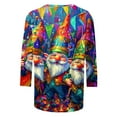 thumbnail image 5 of Lorytime Carnival Oversized T Shirts for Women Pattern Tuesday Tee Pullover 3/4 Sleeve Mardi Gras Tops Crewneck Clothes, 5 of 5