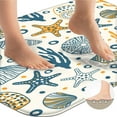thumbnail image 6 of 4 Pcs Sea Bathroom Shower Curtain Sets with Rugs, Corals Starfish Bathroom Sets with Shower Curtain and Rugs, Blue White Bathroom Decor Sets with Mats and Towels, 6 of 7