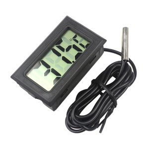 Mini Thermometer,Digital Display Thermometer Black Temperature Gauge Temperature Meter Versatile Functionality