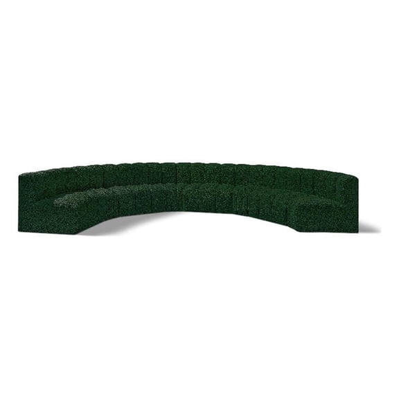 Meridian Furniture Arc Green Boucle Fabric Modular Sectional