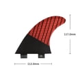thumbnail image 3 of Upsurf Surfboard Tri Fin Double Tabs Fins Carbon S/M Size Thruster Set (Red G5), 3 of 4
