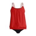 thumbnail image 7 of felwors Two Piece Tankini Swimsuits for Women Blouson Bathing Suits Modest Swimwear(Red, XXL), 7 of 7