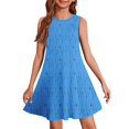 thumbnail image 3 of Girls 2025 Summer Dresses Sleeveless A-Line Casual Dress Lightweight Comfortable Summer Dress with Floral Print ,Sie:140, 3 of 7