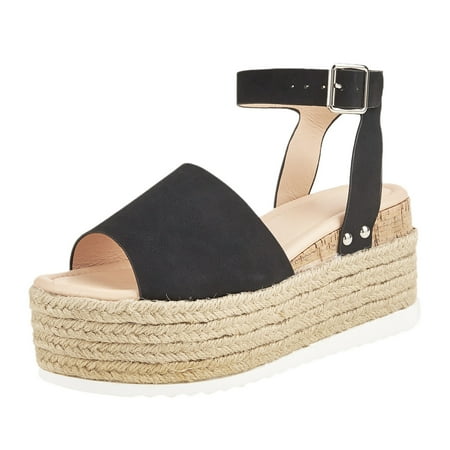 

Women s Ladies Fashion Casual Solid Open Toe Platforms Sandals Beach Shoes Black 6.25344