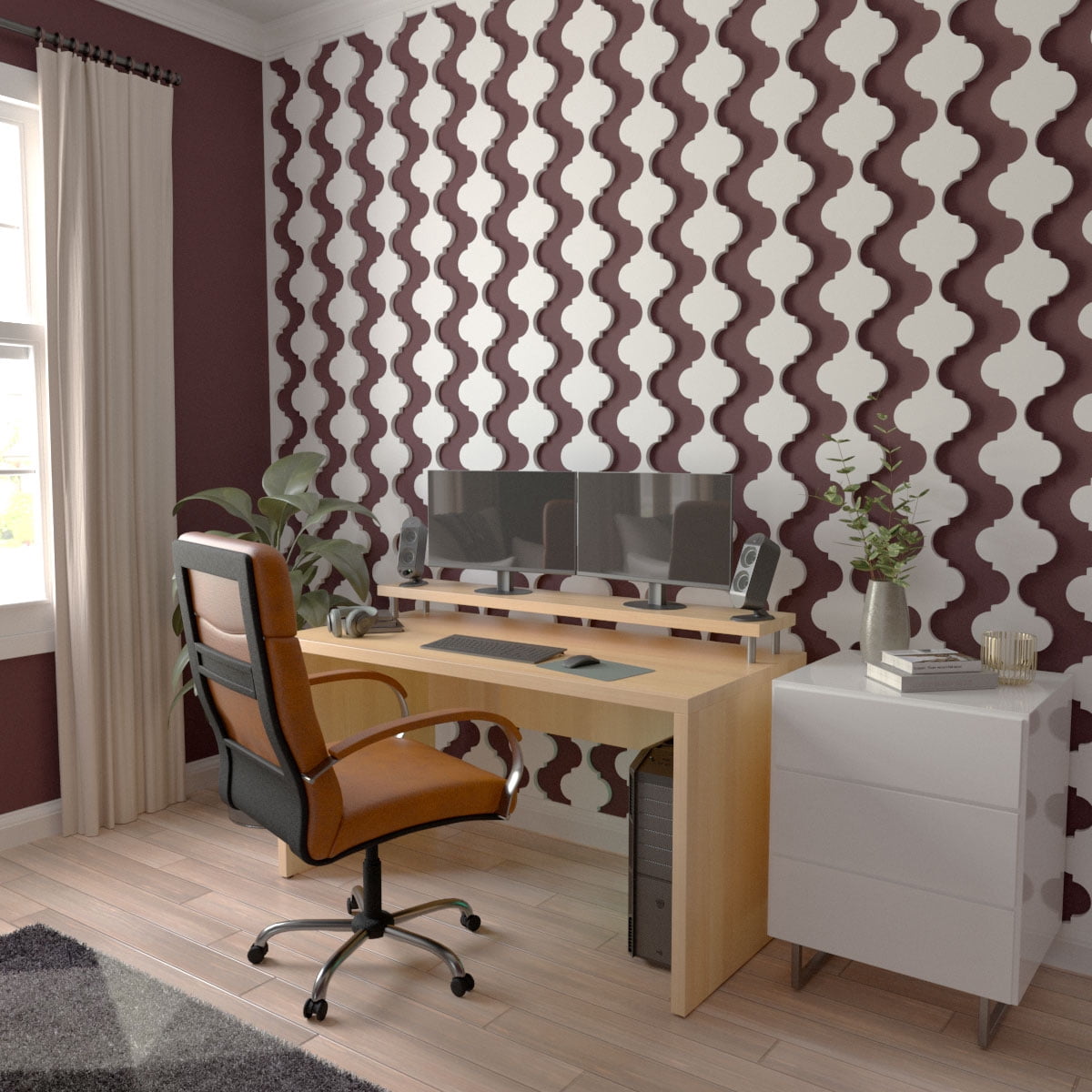 Ekena Millwork 94"H x 3/4"T Marrakesh PVC Adjustable Decorative Slat Wall Panel Kit, Unfinished (contains 11 Slats + 1 Straight Edge Starter Slat)