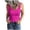 Hot Pink, variant on Gyujnb Women U‑Neck Ribbed Sleeveless Tank Top, Slim Fit Basic Casual Layering Cami Vest,White