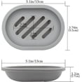 thumbnail image 3 of CoreLiving Plastic Shower Soap Dish with Removable Drainer, Double Compartment Soap Holder Container, 2-Pack Grey Bathroom Essentials, 3 of 8