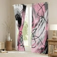 thumbnail image 2 of jejeloiu Aesthetic Geometric Art Black Out Curtains,Geometric Lines Curtains Pack of 2 (42x63 Each),Pink Black Gray Bedroom Curtains,Lightweight Room Decor, 2 of 6