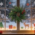 thumbnail image 4 of 2-Pack Mini Farmhouse Christmas Wreaths, 10.6-Inch Norfolk Pine Wreaths with Red Berries and Pine Cones for Kitchen, Cabinet, Window, Mantel, Rustic Home and Holiday Gift Decor, 4 of 4