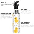 thumbnail image 3 of Water Bottles 20oz Straw Lid Wide Mouth Stainless Steel for School Sport Travel Cute Duck with Polka Dot, 3 of 9