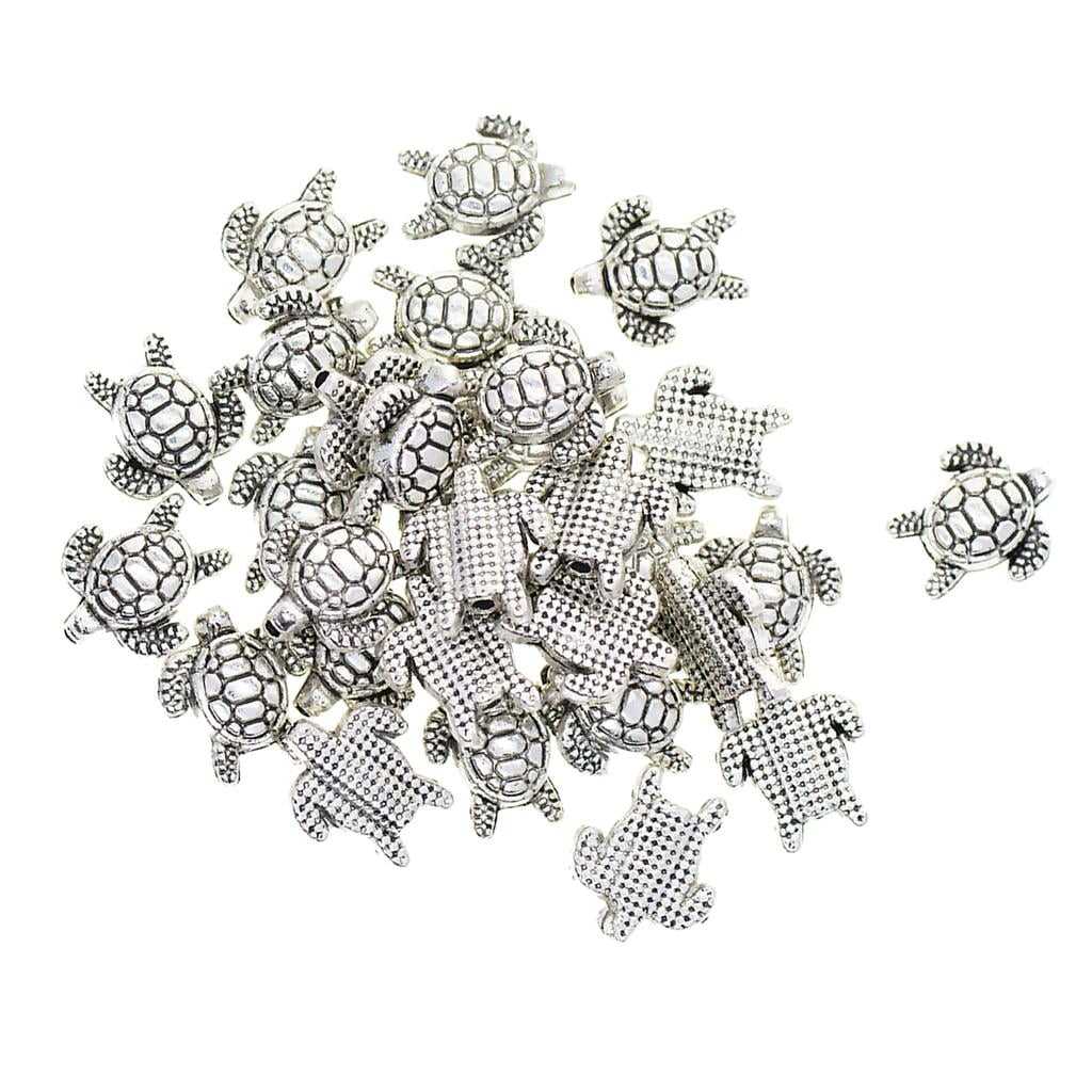 HOMYL 6x50pcs Tibetan 3D turtle tortoise Spacer beads Jewelry DIY Making 6 Pcs