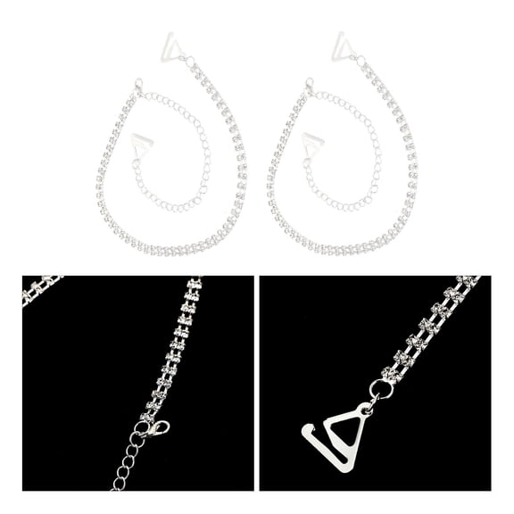 Phenofice 1Pair Rhinestone Bra Strap Adjustable Non Slip Underwear Shoulder Strap