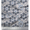 thumbnail image 1 of Soimoi Silk Fabric Snowflake Artistic Decor Fabric Printed Yard 42 Inch Wide, 1 of 3