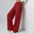 thumbnail image 5 of LEAVINGSUO Wide Leg Pants for Women Solid High Waist Elastic Sweatpants Casual Loose Flowy Workout Pants With Pocket Wine XXL, 5 of 8