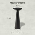 thumbnail image 3 of COZAYH Farmhouse Tall Pedestal End Table Small Solid Wood Martini Table Plant Stand Modern Round Drink Table for Small Space Living Room, Black, 3 of 7