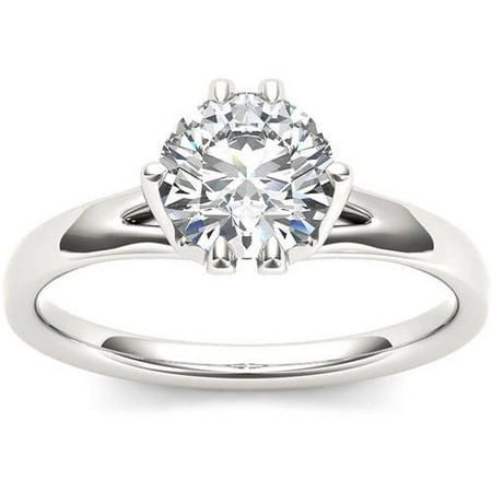 1 Carat T.W. Diamond Solitaire 14kt White Gold Engagement Ring