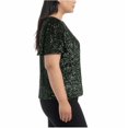 thumbnail image 3 of Hilary Radley Womens Short Sleeve Sequin Top Size: M, Color: Forest Green, 3 of 3