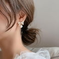 thumbnail image 2 of Bow Earrings for Women Trendy Stuff Cute Bow Pearl Drop Dangle Earrings Bowknot Stud Wedding Party Daily Jewelry Accessory Gifts, 2 of 12