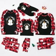 thumbnail image 2 of Snowman Family Christmas Pajamas Set, Plaid Matching Holiday Sleepwear Long Sleeve Tops & Pants Loungewear Black Red, 2 of 7