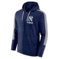 thumbnail image 2 of Men's Fanatics Heather Navy New York Yankees Gains Fleece Full-Zip Hoodie, 2 of 3