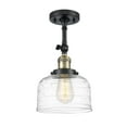 thumbnail image 3 of Innovations Lighting  Franklin Restoration Bell 1 Light 8" Semi-Flush Mount Black Antique Brass, 3 of 5