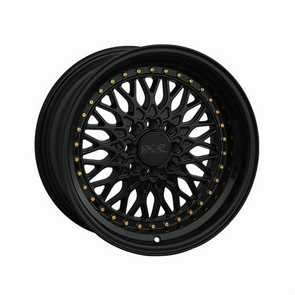 XXR 536 15x8 4x100/4x114.3 0et Black / Gold Rivets Wheel