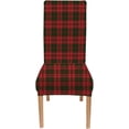 thumbnail image 2 of Red Green Plaid Christmas Chair Covers,Christmas Decoration Tartan Plaidspandex Stretch Dining Room Chair Cover Set of 6,Removable Washable Kitchen Parsons Chair Covers Seat Slipcovers, 2 of 6