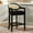 Black, variant on Mid - Century Stool | Comfortable Barrel Seat for Kitchen Counters | Kiln - dried Oak and Textured Beige | Addresses Lack of Sturdy and Stylish Seating
