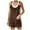 Brown, variant on gakvbuo Jumpsuits For Women Summmer Dressy Wedding Women's Summer Button Cotton And Pocket Suspender Shorts Jumpsuit Strap Pants