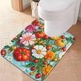 thumbnail image 2 of Yayeee Bath Rugs for Bathroom Floor Set of 2 Non Slip Fluffy Soft Absorbent Mat, Pink Floral Tomatoes, 2 of 7