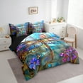 thumbnail image 3 of Homewish Chic Dragonfly 7-Piece Twin Bedding Sets,Colorful Glass Bedding Comforter Set,Modern Aesthetis Desgin Sheet Sets For Girls Kids,Super Cozy Room Decor Reversible, 3 of 8