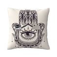 thumbnail image 2 of LNWH Hand Drawn Hand of Fatima Throw Pillow Covers, Square Soft Linen Decorative Pillow Cases, 16"x16", 2 of 8