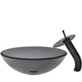 thumbnail image 3 of Novatto NSFC-168G001MB Nera Clear Slate Gray Glass Vessel Sink Combo Set with Matte Black Faucet, Drain and Mounting Ring, 3 of 4