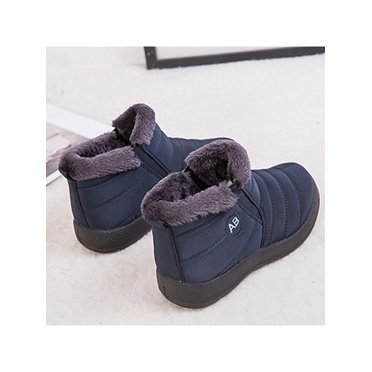 Women's Lightweight Snow Boots - Winter Waterproof Ankle Booties With Fur Lining & Side Zipper, Anti-Slip Outdoor Shoes