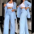 thumbnail image 4 of Conjunto de chaqueta elegante para mujer, abrigo con cuello con muescas y pantalones de diseño de bolsillo, traje de trabajo de dos piezas, moda de otoño, nuevo, 4 of 5