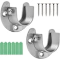 thumbnail image 1 of Soporte para barra de cortina, juego de 2 soportes de tubo para armario de acero inoxidable, abrazadera abierta en forma de U con armario P, 1 of 5