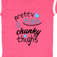 thumbnail image 4 of Inktastic Pretty Eyes and Chunky Thighs Blue Hearts Boys or Girls Baby Bodysuit, 4 of 5