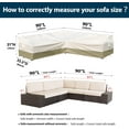 thumbnail image 4 of Outdoor Sectional Cover V-Shaped Garden Patio Furniture Covers Waterproof Rip-Stop Anti-UV 600D Outdoor Couch Sofa Cover with 3 Air Vents, 90"(90''L) x 33.5''D x 31''H, Beige & Light Green, 4 of 6