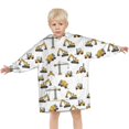 thumbnail image 3 of Cartoon Construction Vehicles Cranes White Pattern Blanket Hoodies for Kids 6-13YR Oversize Wearable Blanket Hoodies for Boys Girls Teens, 3 of 7