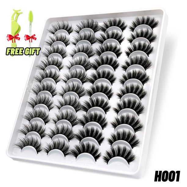 GROINNEYA Pestañas 3D Mink Lashes Fluffy Soft Wispy Natural Cross Extensión de pestañas Pestañas reutilizables Mink Pestañas postizas Maquillaje Dengxun unisex