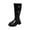Black, variant on Lovzfmll Boots for Women, Casual Buckle Metallic Motorcycle Boots, Chunky Heel Round Toe Knee High Boots, Comfy Fall Winter Shoes, 5.5, Green