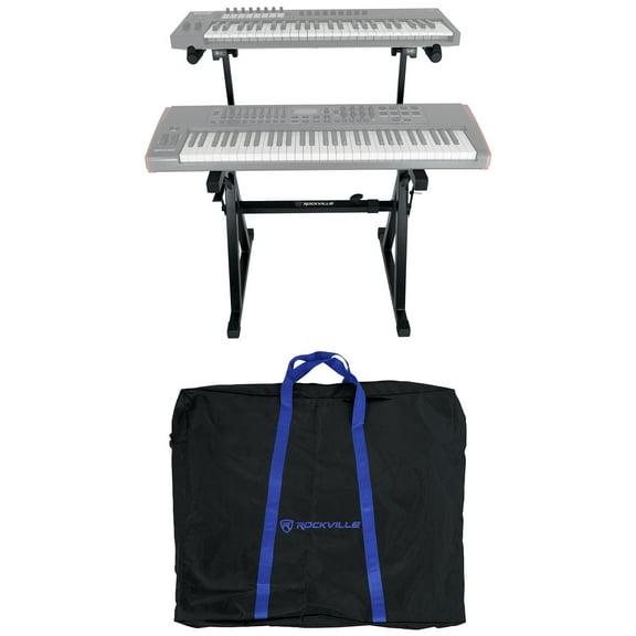 Rockville Z55 Z-Style 2-Tier Keyboard Stand Travel Bag Adjustable Height   Width
