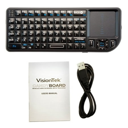 UPC: 0784090025975 | Visiontek Candyboard Keyboard – Wireless Rf – Usb – 69 X Key – Qwerty – Integrated Backlighting (900319)